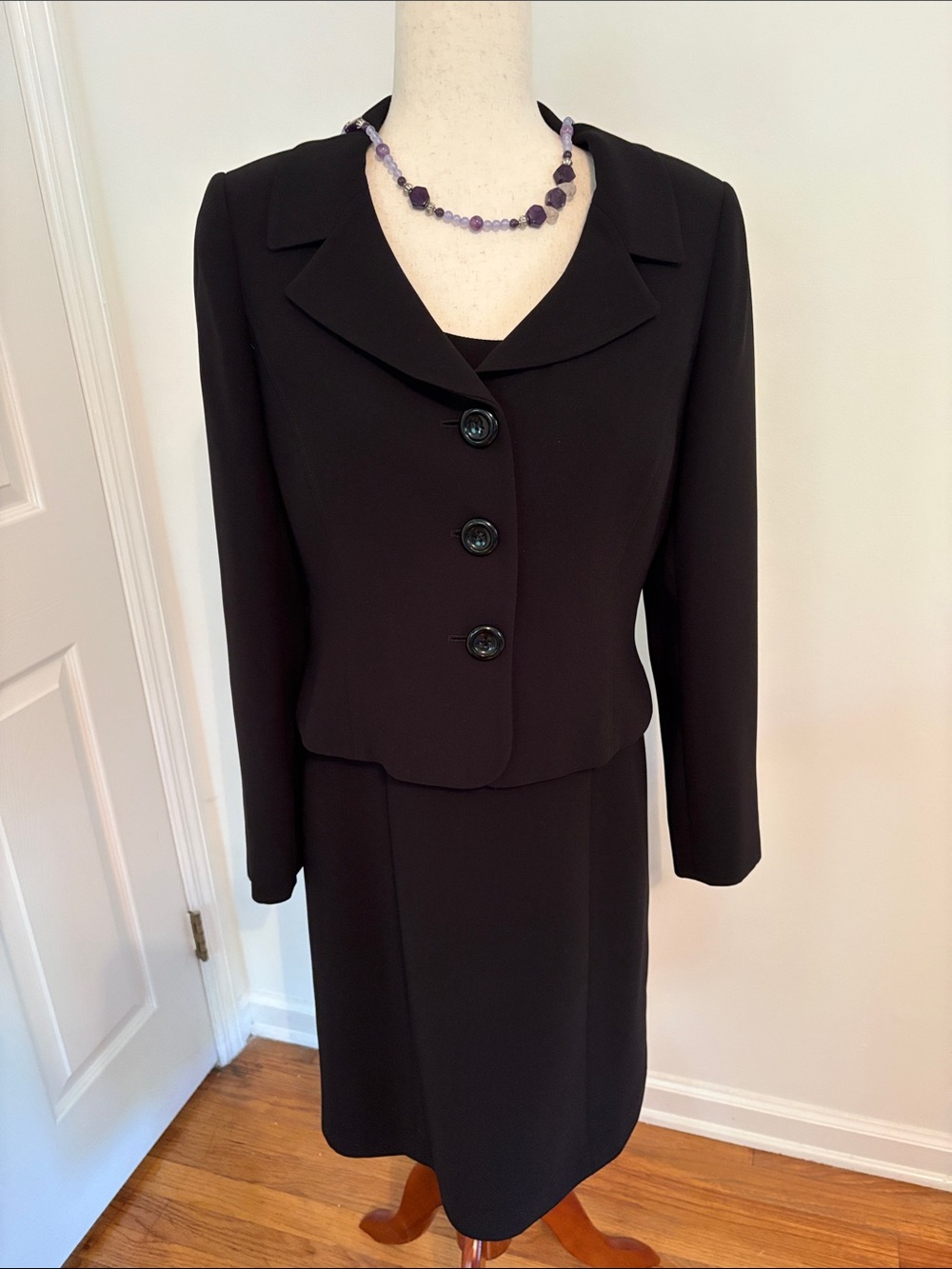 Tahari Suit Dress with Three-Button Jacket
